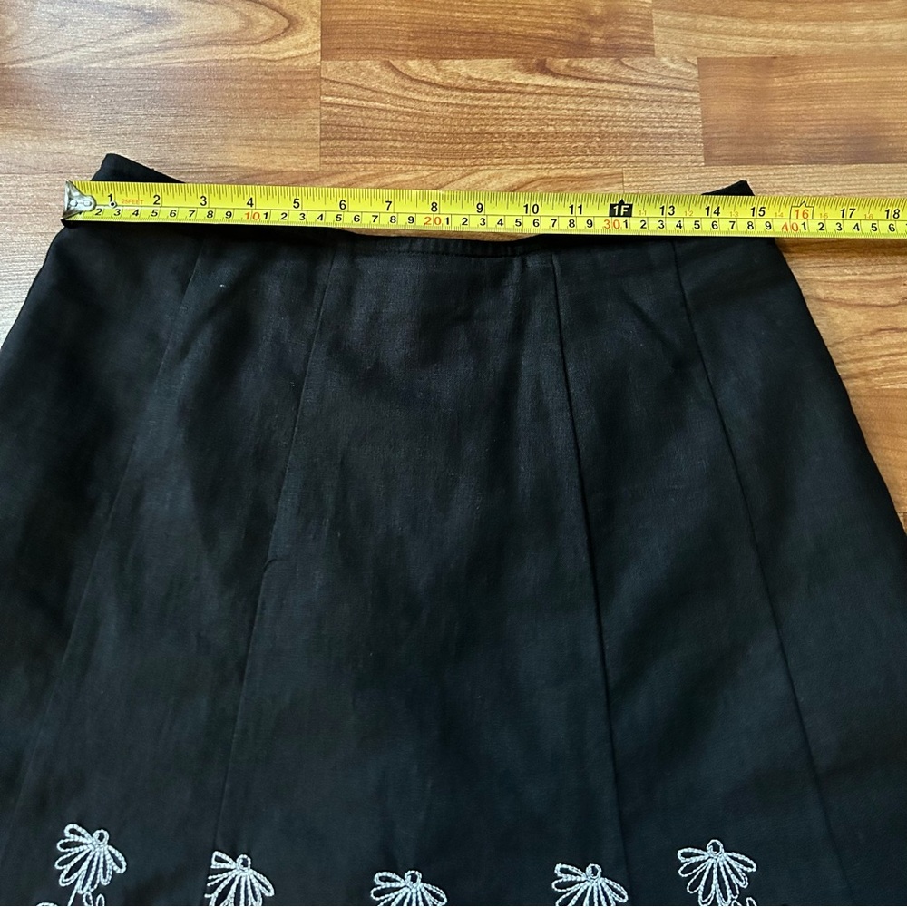 3/$20 Christopher & Banks black embroidered skirt - Picture 2 of 7